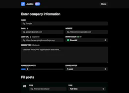 Employer flow: company details, then the posts