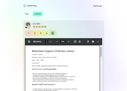 Latest resumes, 1 to 5 ratings, PDF open in place
