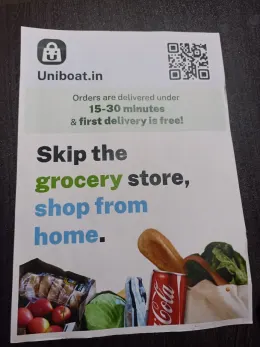 The poster that went up around town, QR code and all