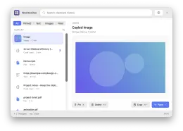 Clipboard history with an image preview